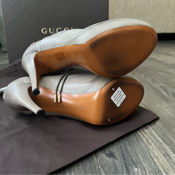 Gucci AUTHENTIC Fango Saddle Soft Tamponato NEW lLace-up Ankle Booties - Picture 9 of 14